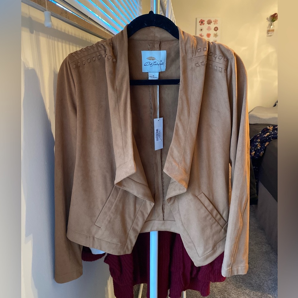 NWT Brown Faux Suede Jacket